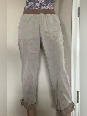 Soft Surroundings Khaki Tan Brown Pants Cropped Baggy Petite Small